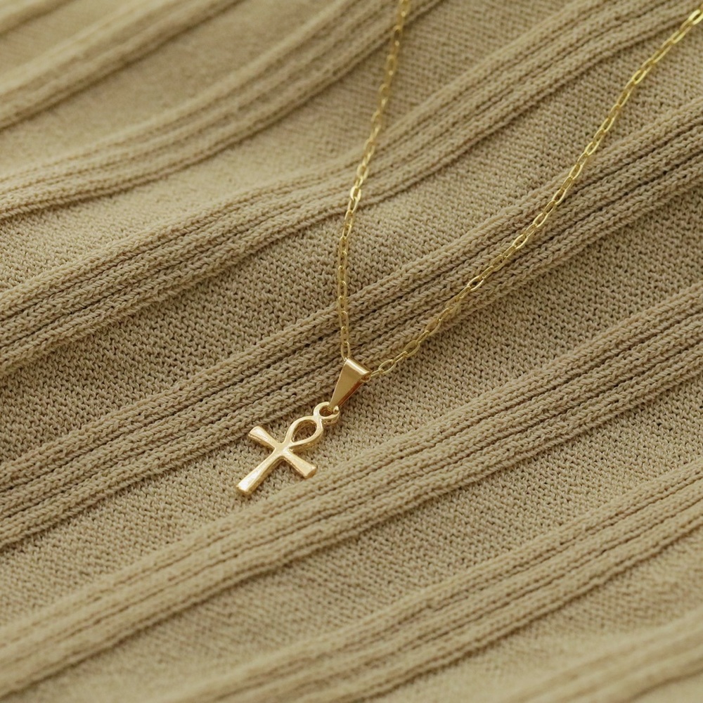 Petite Ankh Cross Necklace | 18k Gold Filled - Picture 4 of 6